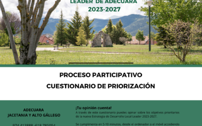 Cuestionario de priorización para la Estrategia de Desarrollo Local LEADER de La Jacetania y Alto Gállego 2023-2027