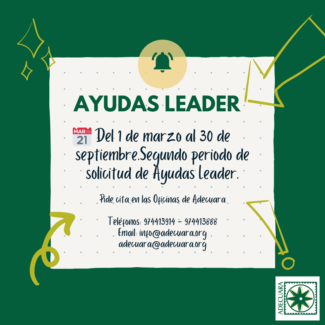 Abierto el segundo plazo de solicitud de Ayudas Leader. Periodo 2023 ...